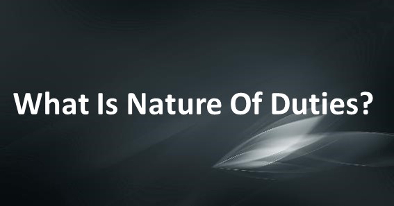 What Is Nature Of Duties